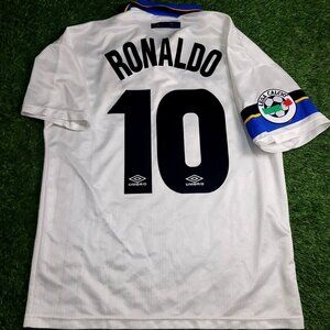 Ronaldo Inter Milan 1997 1998 DEBUT Away Umbro Soccer Jersey Shirt M
